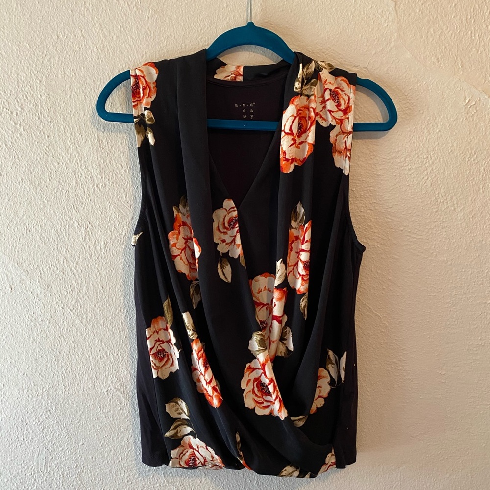Floral Wrap Front Tank